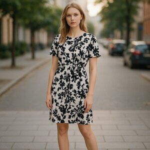 Forever 21 Ladies Short Sleeve Floral Print Midi Dress- size M